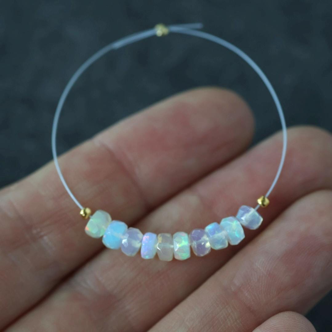 4.5mm AAA Ethiopian Opal Beads - Faceted Rondelle Natural Gemstone