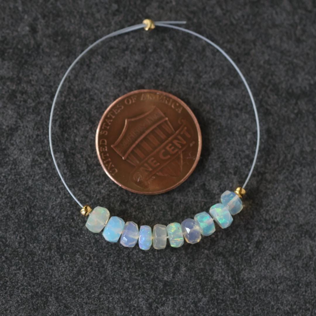4.5mm AAA Ethiopian Opal Beads - Faceted Rondelle Natural Gemstone