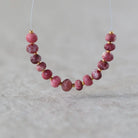 4-5mm AAA Norwegian Thulite Beads Smooth Nuggets Rondelle 14 PCs Genuine Pink Red Gemstone for DIY Jewelry Making