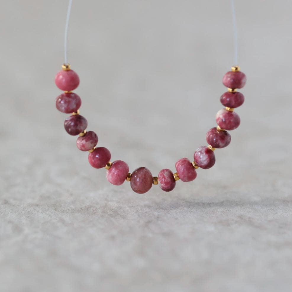 4-5mm AAA Norwegian Thulite Beads Smooth Nuggets Rondelle 14 PCs Genuine Pink Red Gemstone for DIY Jewelry Making
