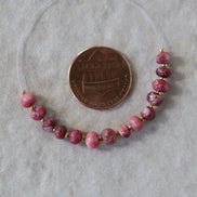 4-5mm AAA Norwegian Thulite Beads Smooth Nuggets Rondelle 14 PCs Genuine Pink Red Gemstone for DIY Jewelry Making