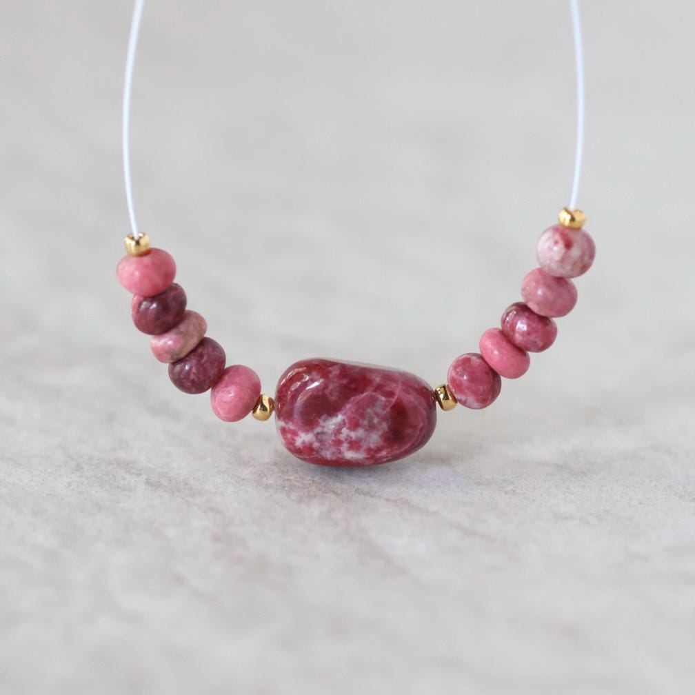 4-5mm AAA Norwegian Thulite Beads Smooth Nuggets Rondelle 14 PCs Genuine Pink Red Gemstone for DIY Jewelry Making
