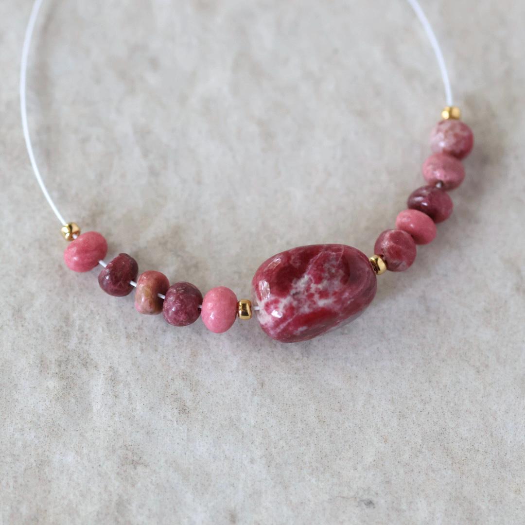 4-5mm AAA Norwegian Thulite Beads Smooth Nuggets Rondelle 14 PCs Genuine Pink Red Gemstone for DIY Jewelry Making