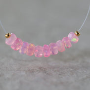 4.5mm AAA Pink Ethiopian Opal Beads Faceted Rondelle Natural Welo Opal Gemstones For DIY Jewelry Making