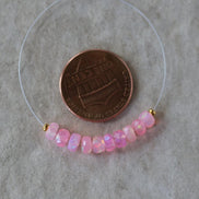 4.5mm AAA Pink Ethiopian Opal Beads Faceted Rondelle Natural Welo Opal Gemstones For DIY Jewelry Making