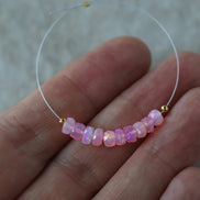4.5mm AAA Pink Ethiopian Opal Beads Faceted Rondelle Natural Welo Opal Gemstones For DIY Jewelry Making