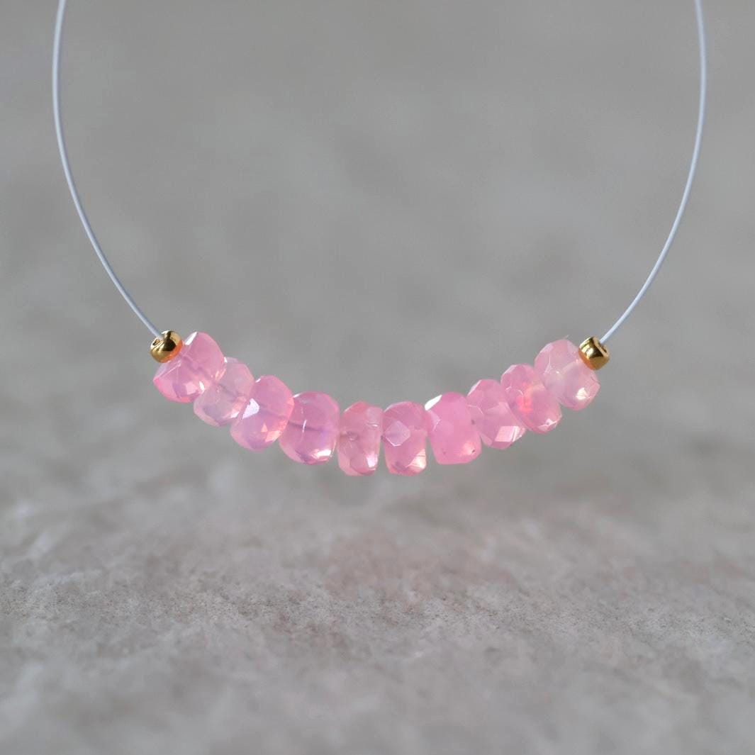 4.5mm AAA Pink Ethiopian Opal Beads Faceted Rondelle Natural Welo Opal Gemstones For DIY Jewelry Making