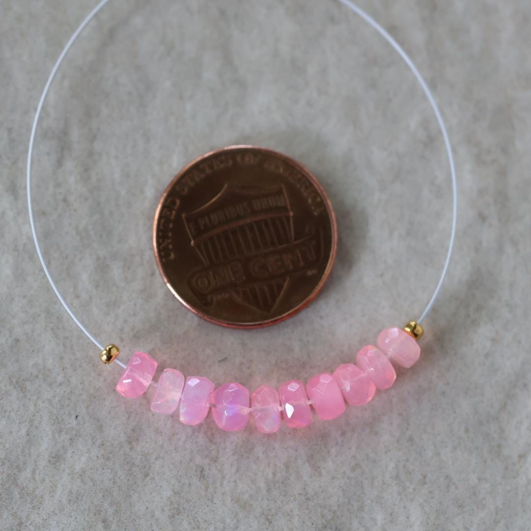 4.5mm AAA Pink Ethiopian Opal Beads Faceted Rondelle Natural Welo Opal Gemstones For DIY Jewelry Making