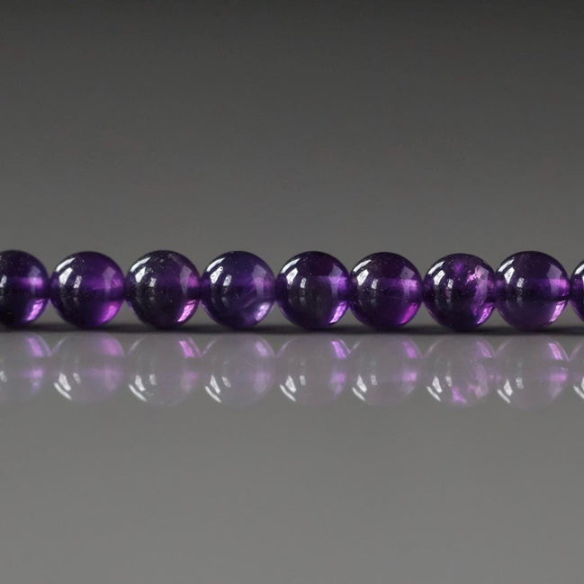 4.5mm AAA Amethyst Beads Smooth Beads 15" Dark Purple Natural Amethyst Gemstone Beads Beading Crafter Gift February Birthstone
