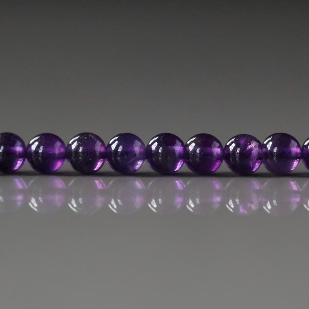 4.5mm Amethyst Beads ‚Äì Smooth Round Natural Gemstone 15" Strand