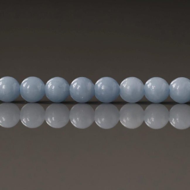 4.5mm Angelite Beads Smooth Pale Blue Gemstone Beads 15" Beading Crafter Gift DIY Jewelry Making Beads Baby Blue Crystal Beads