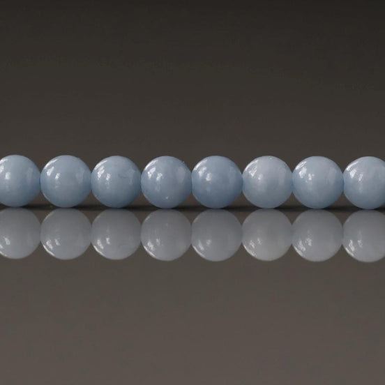 4.5mm Angelite Beads Smooth Pale Blue Gemstone Beads 15" Beading Crafter Gift DIY Jewelry Making Beads Baby Blue Crystal Beads