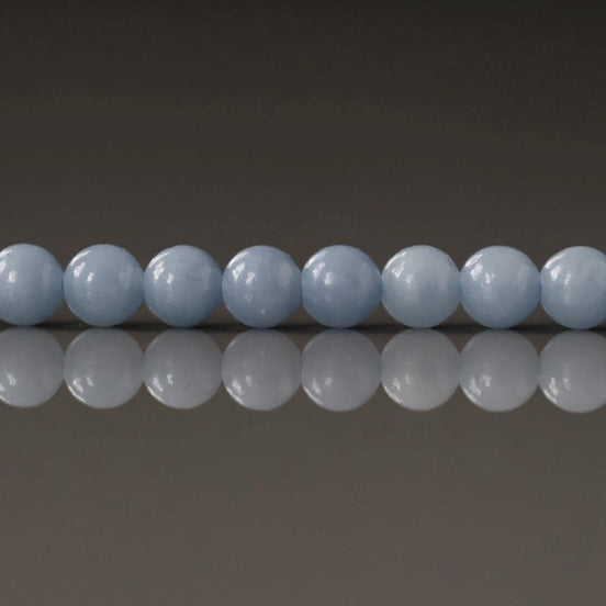 4.5mm Angelite Beads ‚Äì Smooth Round Natural Gemstone 15" Strand