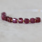 4.5mm Berry Garnet Cube Beads Faceted Natural Rhodolite Garnet Gemstone Beads for DIY Jewelry Making