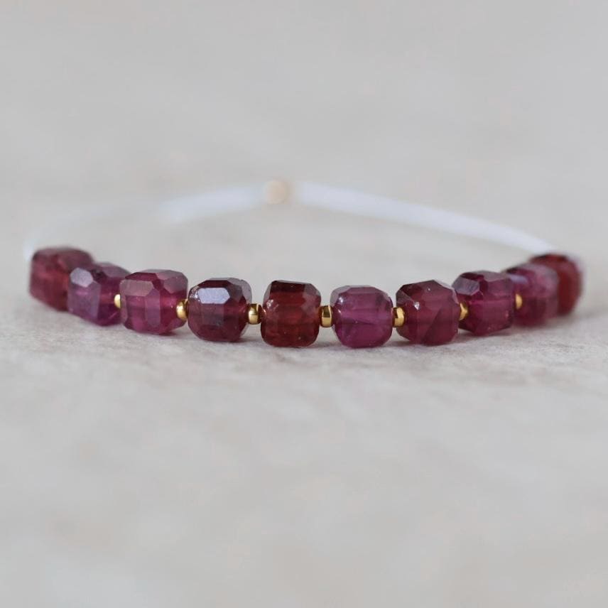4.5mm Berry Garnet Cube Beads Faceted Natural Rhodolite Garnet Gemstone Beads for DIY Jewelry Making