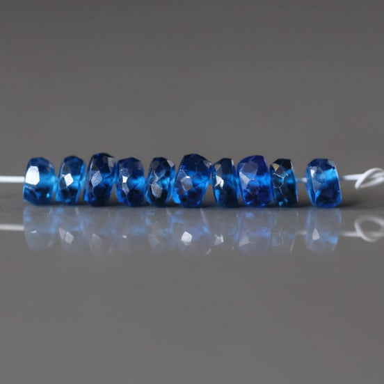 4.5mm Blue Sapphire Beads Rondelle 10 PCs Faceted Genuine Gemstone Beads Jewelry Making Gift September Birthstone