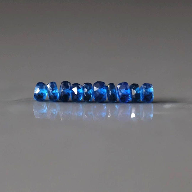 4.5mm Blue Sapphire Beads Rondelle 10 PCs Faceted Genuine Gemstone Beads Jewelry Making Gift September Birthstone