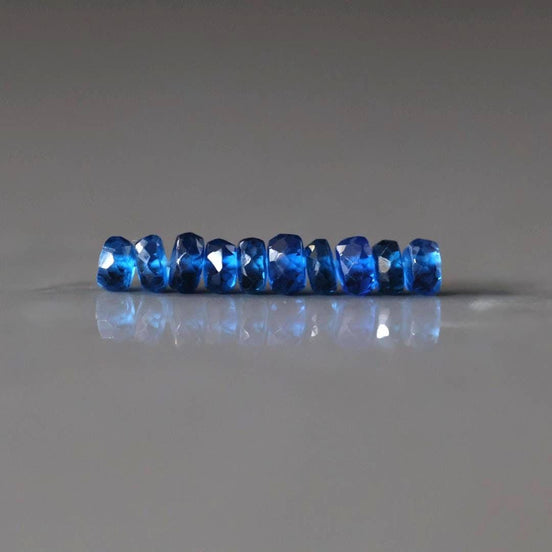 4.5mm Blue Sapphire Beads Rondelle 10 PCs Faceted Genuine Gemstone Beads Jewelry Making Gift September Birthstone