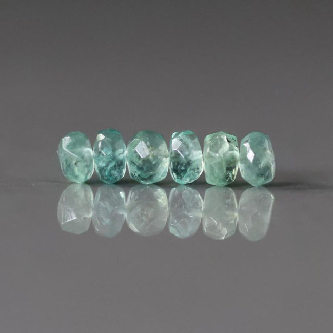 4.5mm Paraiba Blue Tourmaline Beads Rondelle 6 PCs Faceted Genuine Gemstone Beads Jewelry Making Gift October Birthstone