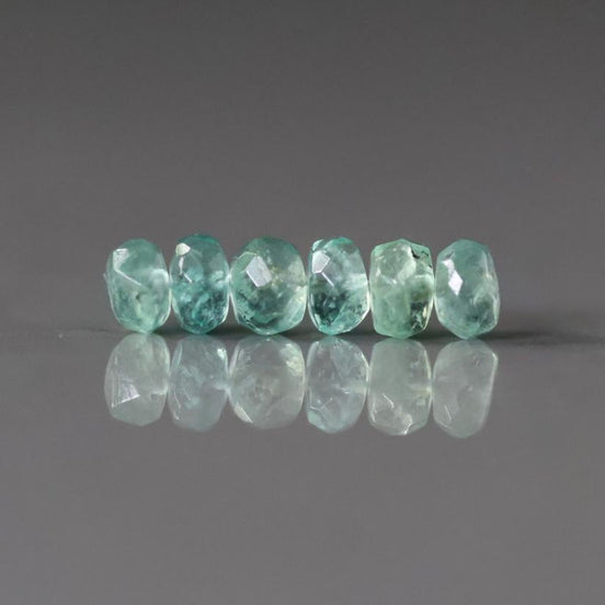 4.5mm Paraiba Blue Tourmaline Beads Rondelle 6 PCs Faceted Genuine Gemstone Beads Jewelry Making Gift October Birthstone