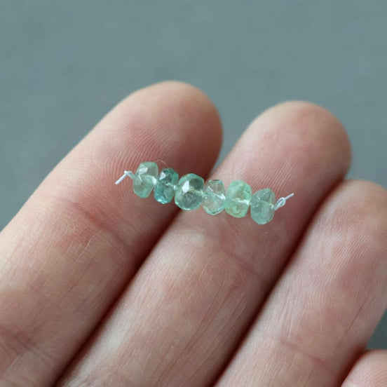 4.5mm Paraiba Blue Tourmaline Beads Rondelle 6 PCs Faceted Genuine Gemstone Beads Jewelry Making Gift October Birthstone