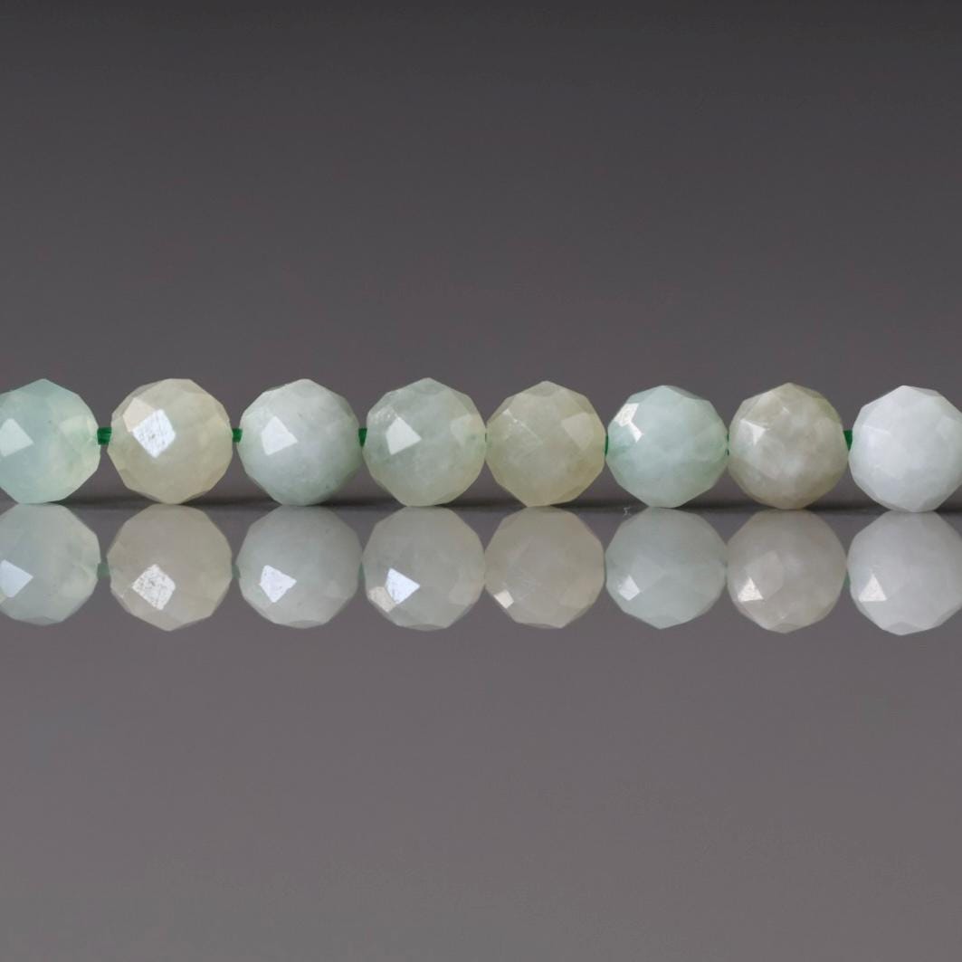 4.5mm Burma Jade Beads Faceted 15" Burma Jadeite Genuine Gemstone Beads Sparkly Natural Jade for Jewelry Making Beading Craft Gift Beads