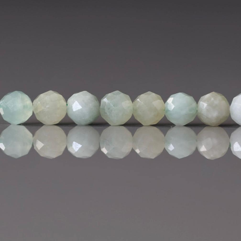 4.5mm Burma Jade Beads ‚Äì Faceted Round Natural Gemstone 15" Strand