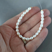 4.5mm Freshwater Pearl Beads Rice Shape Pearls White Baroque 6
