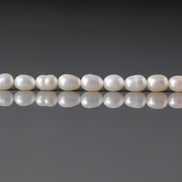 4.5mm Freshwater Pearl Beads Rice Shape Pearls White Baroque 6