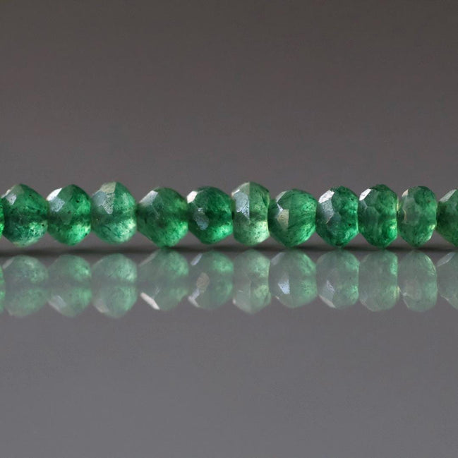 4mm 5mm AAA Green Aventurine Beads Hand Faceted Rondelle Beads German Cut 6.5" Green Natural Gemstone Beads Beading Crafter Gift DIY jewelry