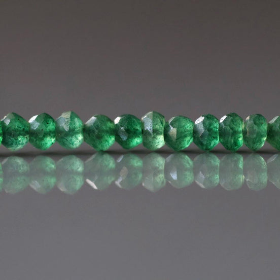 4mm 5mm AAA Green Aventurine Beads Hand Faceted Rondelle Beads German Cut 6.5" Green Natural Gemstone Beads Beading Crafter Gift DIY jewelry