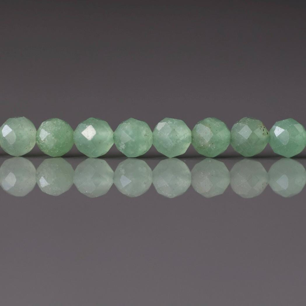 4.5mm AAA Green Aventurine Beads Micro Faceted Beads 15" Green Natural Aventurine Gemstone Beads Beading Crafter Gift DIY jewelry