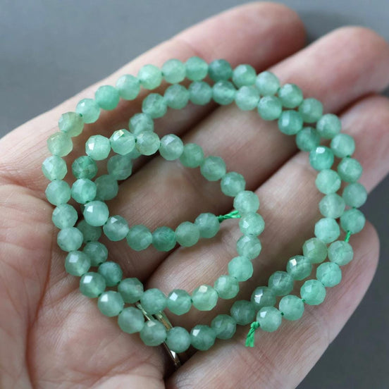 4.5mm AAA Green Aventurine Beads Micro Faceted Beads 15" Green Natural Aventurine Gemstone Beads Beading Crafter Gift DIY jewelry