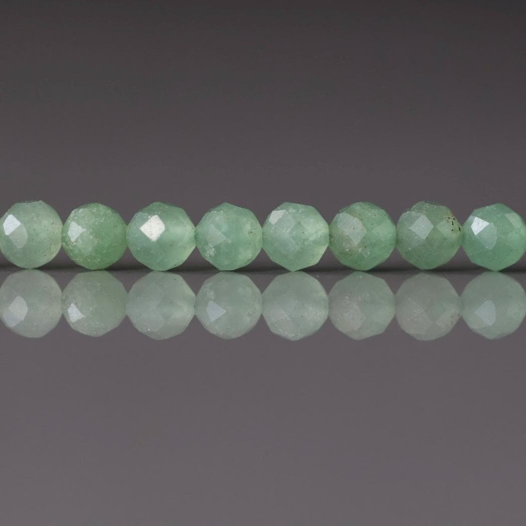 4.5mm Green Aventurine Beads ‚Äì Faceted Round Natural Gemstone 15" Strand