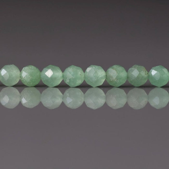 4.5mm Green Aventurine Beads ‚Äì Faceted Round Natural Gemstone 15" Strand