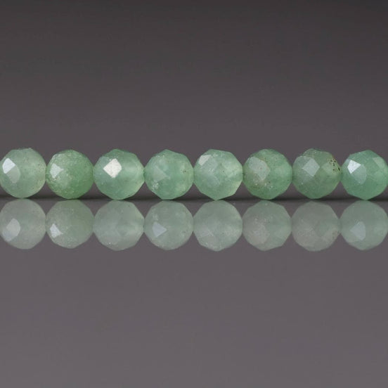 4.5mm Green Aventurine Beads ‚Äì Faceted Round Natural Gemstone 15" Strand