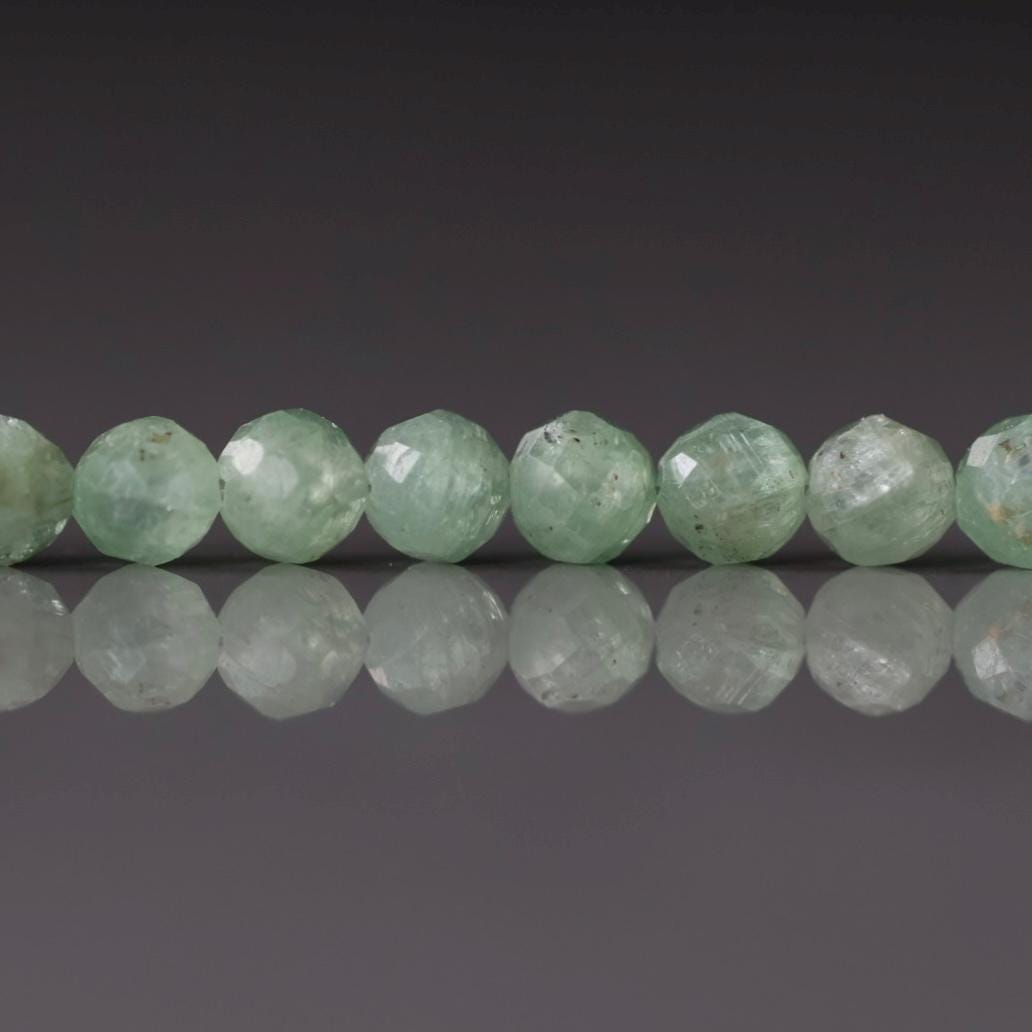 4mm 5mm Green Kyanite Beads Faceted Beads 2" Rare Kyanite Gemstone Beads Beading Crafter Gift DIY Jewelry Making