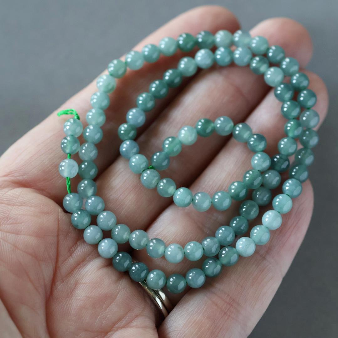 4.5mm Guatemala Jade Beads – Smooth Round Natural Gemstone 15" Strand