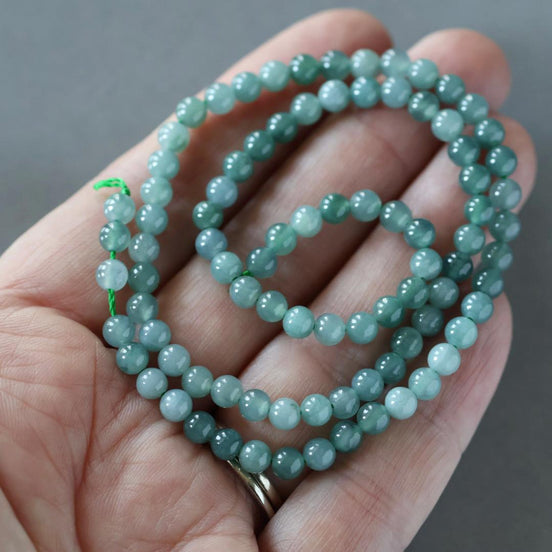 4.5mm Guatemala Jade Beads – Smooth Round Natural Gemstone 15" Strand