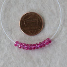 4mm Hot Pink Padparadscha Sapphire Beads Faceted Rondelle 1” Gemstone for DIY Jewelry Making Supplies