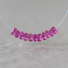 4mm Hot Pink Padparadscha Sapphire Beads Faceted Rondelle 1” Gemstone for DIY Jewelry Making Supplies