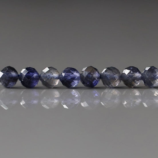 4.5mm Iolite Beads – Faceted Round Natural Gemstone 15" Strand