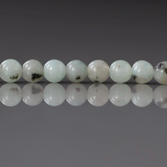 4.5mm Kiwi Jasper Beads Smooth Spotted Jasper Genuine Small Blue Beads 15" Gemstone Beads for Jewelry Making Beading Gift for Crafter