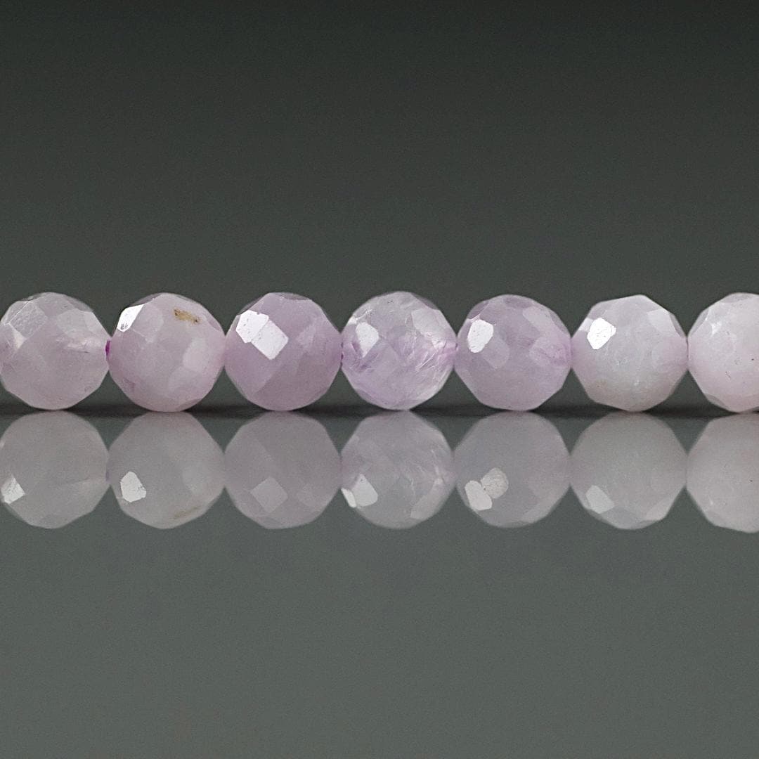 4.5mm Kunzite Beads ‚Äì Faceted Round Natural Gemstone 15" Strand
