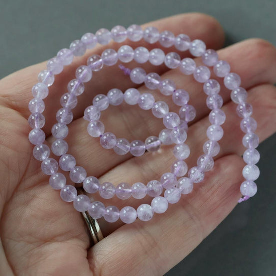 4.5mm AAA Lilac Amethyst Beads Smooth 15" Natural Lavender Amethyst Pink Gemstone Beads Beading Crafter Gift February Birthstone