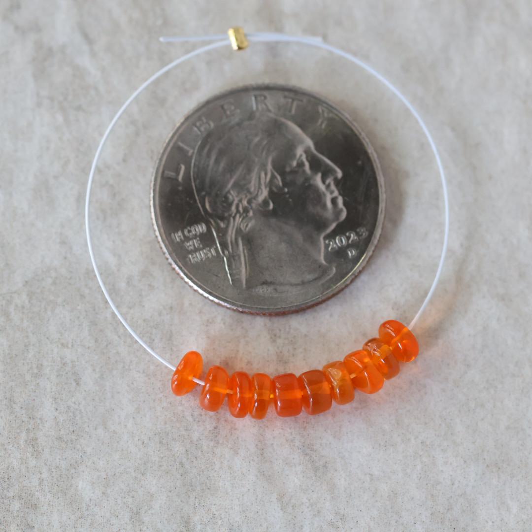 4.5mm Mexican Fire Opal Rondelle Beads Smooth Natural Opal Beads for DIY Jewelry Making Earrings Pendant Necklace