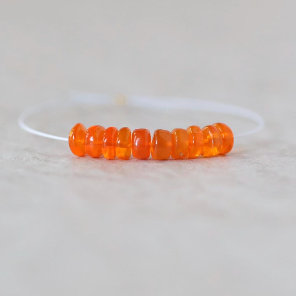 4.5mm Mexican Fire Opal Rondelle Beads Smooth Natural Opal Beads for DIY Jewelry Making Earrings Pendant Necklace