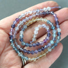 4.5mm Multi Fluorite Beads ‚Äì Faceted Round Natural Gemstone 15" Strand