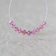 4.5mm Natural AAA Myanmar Pink Sapphire Beads Faceted Rondelle 10 PCs Gemstone for DIY Jewelry Making Supplies