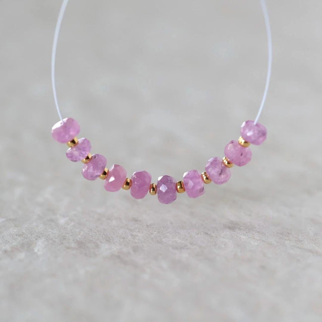 4.5mm Natural AAA Myanmar Pink Sapphire Beads Faceted Rondelle 10 PCs Gemstone for DIY Jewelry Making Supplies